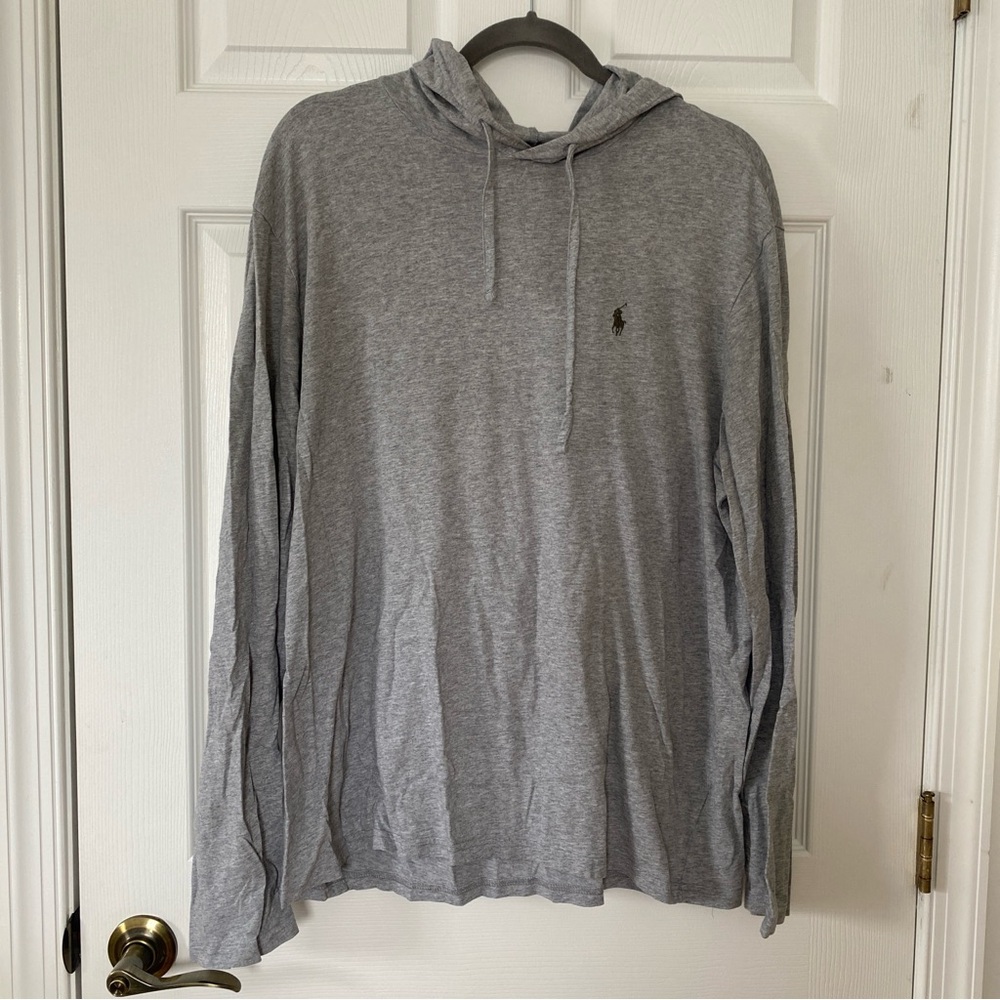 Polo Ralph Lauren hooded t shirt gray large L